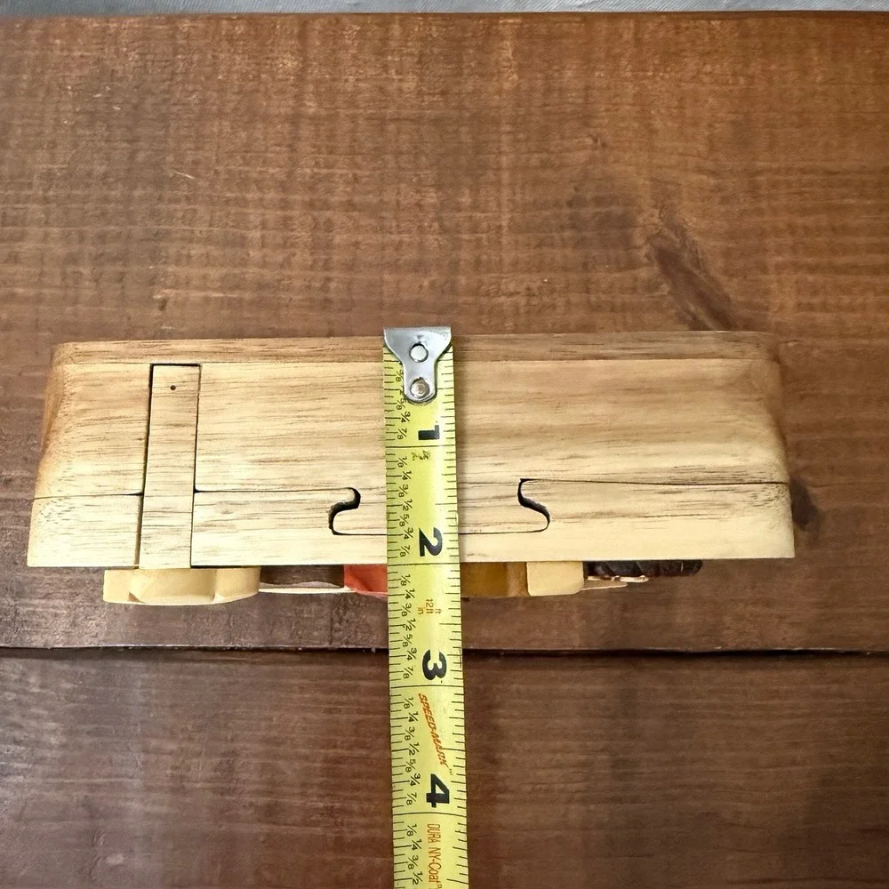 RARE Carver Dan's Hand Carved Harley Davidson Motorcycle Puzzle Trinket Box
